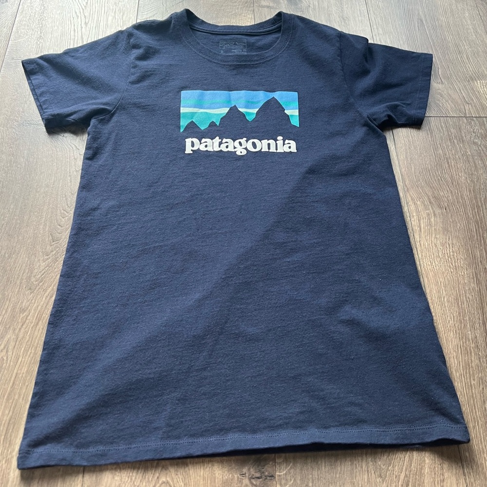 Patagonia Deep Blue Crew Neck Graphic Tee